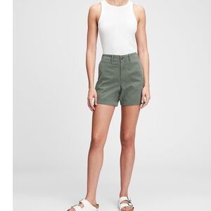 Gap 5" Khaki Shorts Olive Green Size 6 Twill Mid Rise Pockets